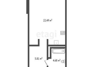 Продается квартира студия, 33.09 м2, Тюмень, ЖК ДОК, Краснооктябрьская улица, 8