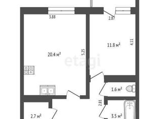 Продажа 1-ком. квартиры, 53 м2, Тюмень, 2-я Луговая улица, 24к2, ЖК Салют