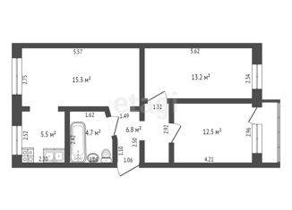 Продается трехкомнатная квартира, 58.9 м2, Тюменская область, 9-й микрорайон, 22