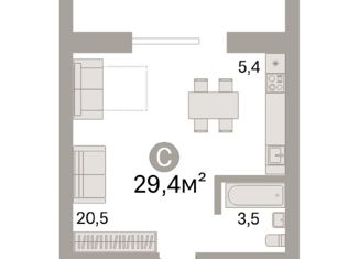 Продажа квартиры студии, 29.4 м2, Новосибирск, Республиканская улица, 10/1, Республиканская улица