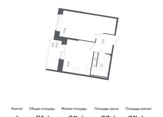 Продам однокомнатную квартиру, 32.9 м2, Санкт-Петербург, Гудиловская улица, 6к1, ЖК Живи в Рыбацком