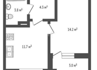 Продается однокомнатная квартира, 37 м2, Тюмень, улица Новосёлов, 107, ЖК Москва