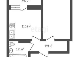 Продаю 1-комнатную квартиру, 32.6 м2, посёлок городского типа Аграрное, Парковая улица, 1