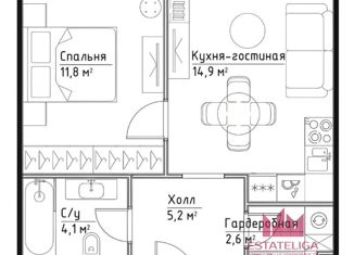 Продажа однокомнатной квартиры, 40 м2, Москва, ЖК Павелецкая Сити