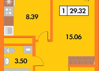 Продам 1-комнатную квартиру, 29.32 м2, село Дядьково, Зелёная улица, 29