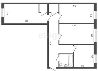 Продаю 3-ком. квартиру, 57 м2, Красноярск, Кировский район, Вузовский переулок, 7