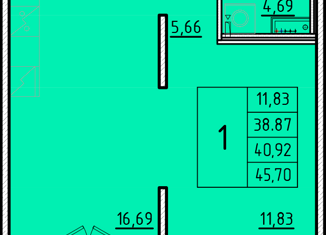 Продаю однокомнатную квартиру, 38.87 м2, Санкт-Петербург, Образцовая улица, 6к2