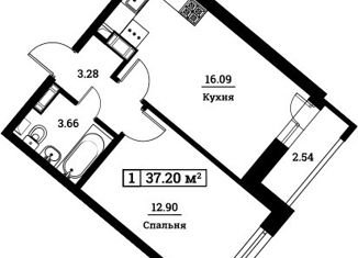 Продажа 1-ком. квартиры, 37.5 м2, Мурино, ЖК Урбанист, Ручьёвский проспект, 6