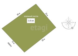Участок на продажу, 11.8 сот., Полетаевское сельское поселение
