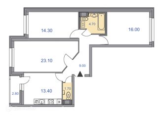 Продаю 3-комнатную квартиру, 82.1 м2, Санкт-Петербург, улица Кустодиева, 3к1, ЖК Поэт