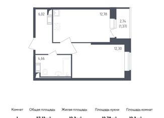 Продаю однокомнатную квартиру, 37.13 м2, Санкт-Петербург, Гудиловская улица, 6к1, ЖК Живи в Рыбацком