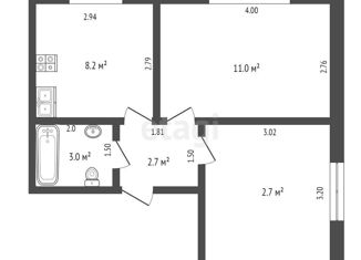 Продается двухкомнатная квартира, 34.6 м2, рабочий посёлок Сарс, улица Огнева, 2
