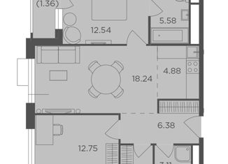 Продажа 3-комнатной квартиры, 67.61 м2, Москва, Электролитный проезд, с7к3, Нагорный район