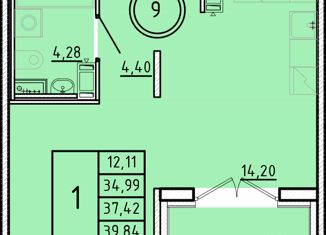 Продается 1-комнатная квартира, 34.99 м2, посёлок Шушары, Образцовая улица, 6к1