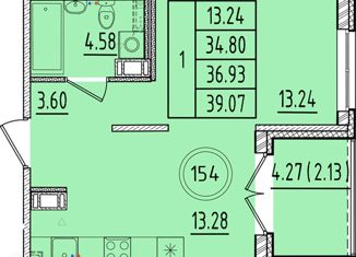 Продается 1-комнатная квартира, 34.8 м2, посёлок Шушары, Образцовая улица, 6к1