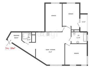 Продаю 3-ком. квартиру, 84.6 м2, Екатеринбург, улица Белинского, 161, ЖК ITower