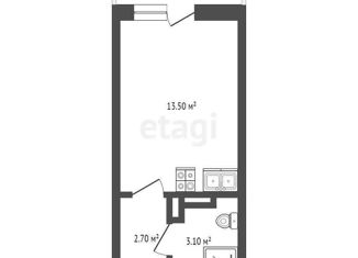 Квартира на продажу студия, 19.4 м2, Краснодар, ЖК Акварели 2, Тепличная улица, 62/1к5