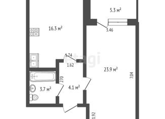 Продажа 1-ком. квартиры, 53 м2, Ростов-на-Дону, переулок Туроверова, 1/14