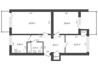 Продажа 3-комнатной квартиры, 65.6 м2, Красноперекопск, 10-й микрорайон, 3