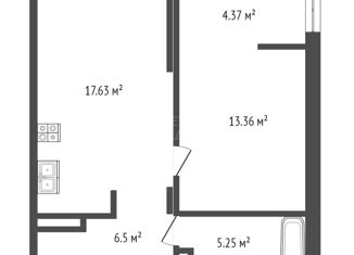 Продаю 1-ком. квартиру, 42.7 м2, Тюмень, улица братьев Бондаревых, 1