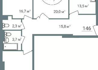 3-ком. квартира на продажу, 85.4 м2, Нижний Новгород, 2-я Оранжерейная улица, 2к1, метро Горьковская