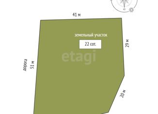 Земельный участок на продажу, 22 сот., деревня Гилёва, Первомайская улица