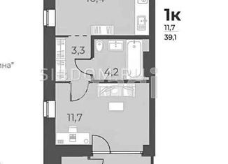 Продаю 1-комнатную квартиру, 39.1 м2, Новосибирск, улица Аэропорт, 60, ЖК Нормандия-Неман