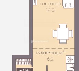 Продам квартиру студию, 31.2 м2, Пермь, ЖК Погода, Серебристая улица, 16