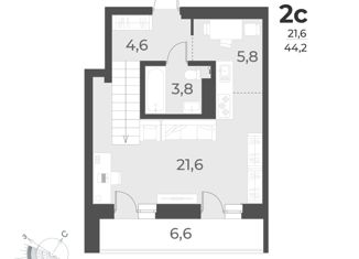 Продаю квартиру студию, 44.2 м2, Новосибирск, метро Сибирская, улица Аэропорт, 49/1