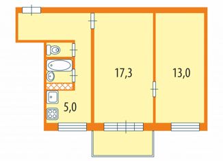 Продам 2-ком. квартиру, 45.6 м2, Ленинградская область, улица Чехова, 16