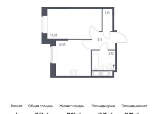 Продаю 1-ком. квартиру, 31.91 м2, Колпино, ЖК Новое Колпино, жилой комплекс Новое Колпино, к34