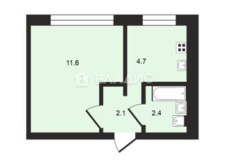 Продается однокомнатная квартира, 21.1 м2, Нижний Новгород, улица Маршала Воронова, 18, улица Маршала Воронова