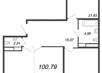 2-комнатная квартира на продажу, 96.8 м2, посёлок Шушары, ЖК Образцовый Квартал 5