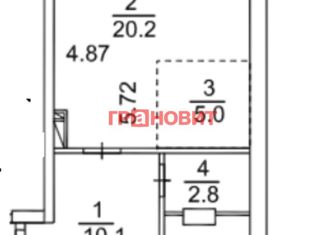 Продается 1-ком. квартира, 43.8 м2, Новосибирская область, улица Добролюбова, 162/1