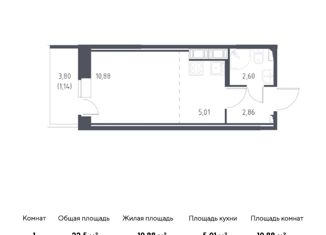 Продажа квартиры студии, 22.5 м2, Колпино, жилой комплекс Новое Колпино, к34