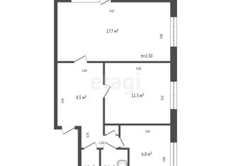 Продажа 2-ком. квартиры, 51 м2, Красноярск, улица Академика Павлова, 37