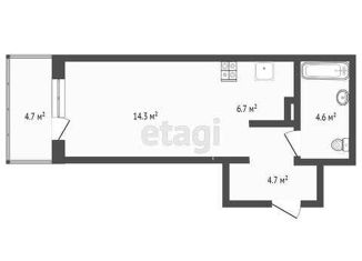 Продажа квартиры студии, 31.7 м2, Пермь, Серебристая улица, 18, ЖК Погода