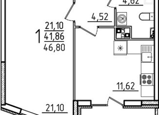 Продажа двухкомнатной квартиры, 47.17 м2, село Засечное, Олимпийская улица, 5, ЖК Петровский Квартал