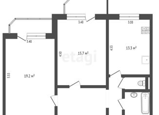 Продается двухкомнатная квартира, 64.3 м2, Тюменская область, Транспортная улица, 79/2