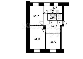 Продажа 3-ком. квартиры, 65.4 м2, Новосибирск, улица Ленина, 20, метро Красный проспект