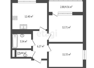 Продаю двухкомнатную квартиру, 52.25 м2, Крым, проспект Александра Суворова, 105