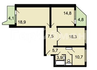 Продам 3-ком. квартиру, 81.6 м2, Москва, Рабочая улица, 37, Рабочая улица