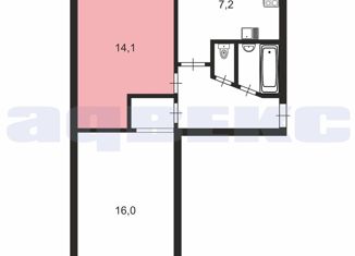 Продажа комнаты, 44.4 м2, Санкт-Петербург, Белградская улица, 34к4, Белградская улица