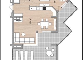 Однокомнатная квартира на продажу, 60.3 м2, станица Голубицкая, Курортная улица, 161В