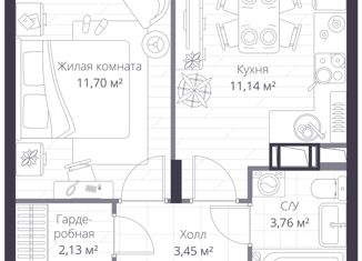 Продается однокомнатная квартира, 32.18 м2, Ленинградская область