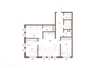 Продаю 3-ком. квартиру, 91.68 м2, Санкт-Петербург, Малоохтинский проспект, 68, Малоохтинский проспект