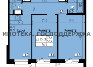 2-комнатная квартира на продажу, 53.7 м2, посёлок Парголово, Ольгинская дорога, 3/20, ЖК Прагма Сити