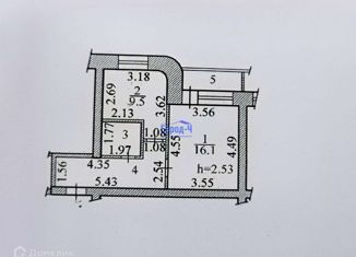 Продажа 1-комнатной квартиры, 38.6 м2, Чебоксары, улица Розы Люксембург, 8к1, ЖК Альгешево-1