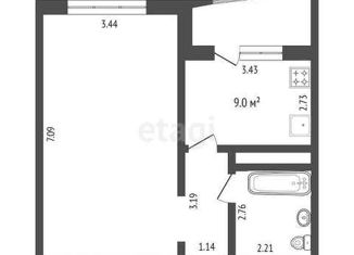 Продажа однокомнатной квартиры, 43.6 м2, Тюмень, Кремлёвская улица, 112к2, ЖК Плеханово