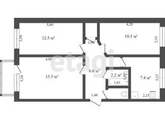 3-комнатная квартира на продажу, 59.1 м2, Тюменская область, 12-й микрорайон, 45